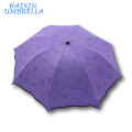 Cadeau de mode UV interne protecteur noir colle minuscule 3 pliage parapluie publicitaire